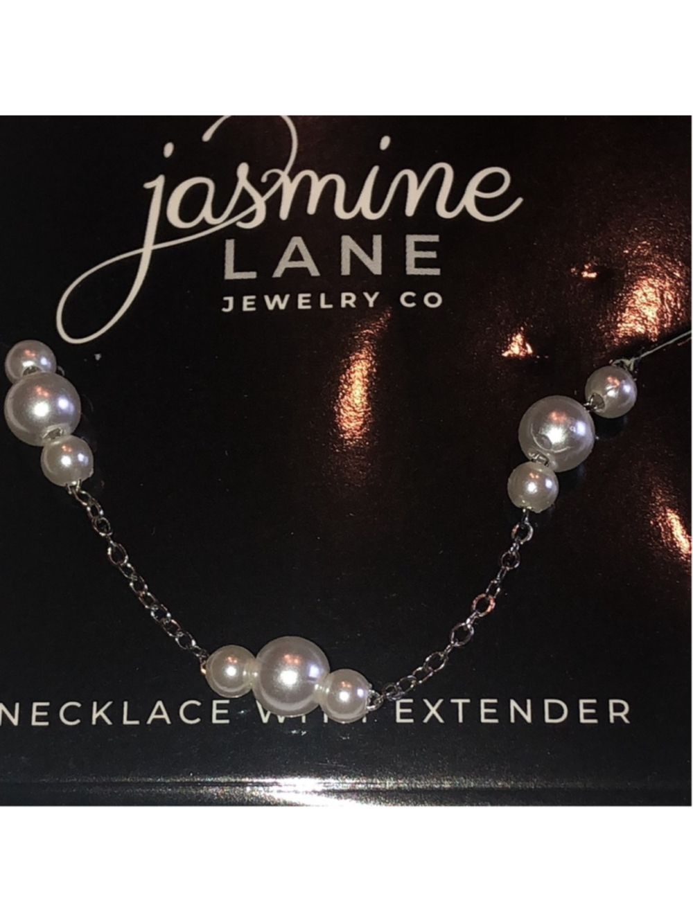 Jasmine Lane Silver Tone Dainty Boho Faux Pearl Necklace